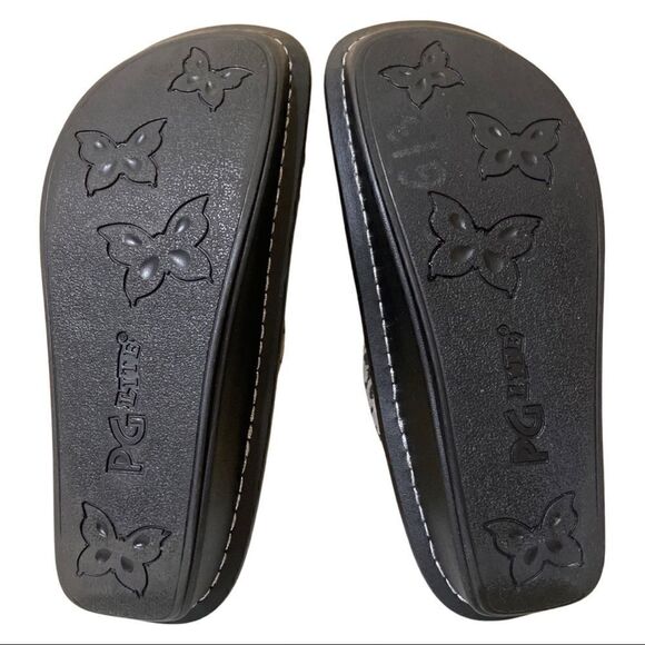 Alegria By PG Lite ALG-416 Black & Gray Leopard Clogs Slides - Picture 7 of 11